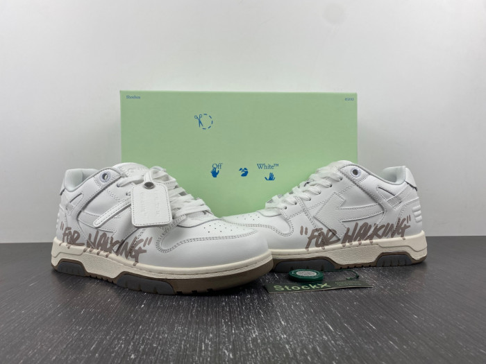 ofw out of office low-top leather sneakers