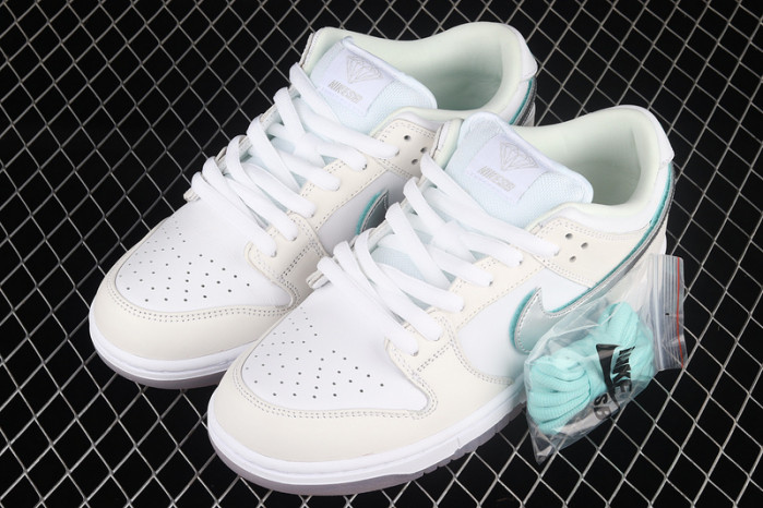 nike sb dunk low diamond S*pply co white diamond bv1310-100